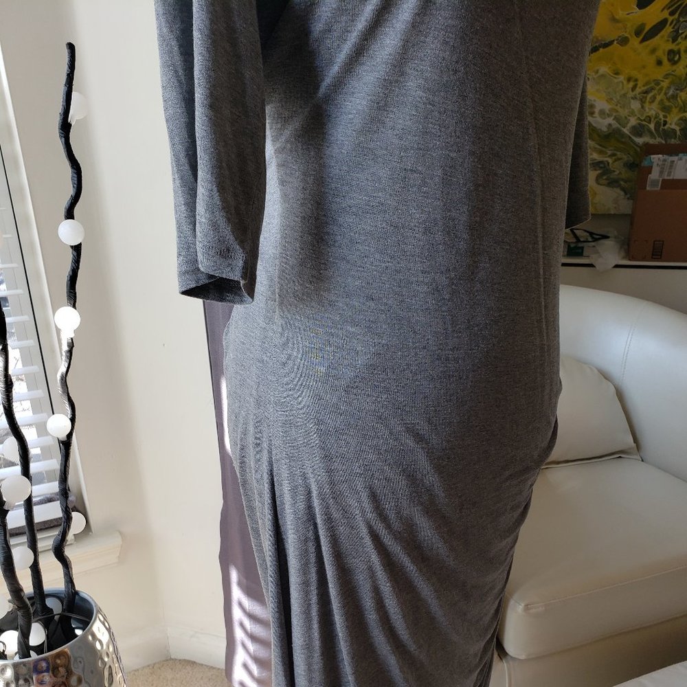 Gray Side Ruched Dress - Picture 4 of 6